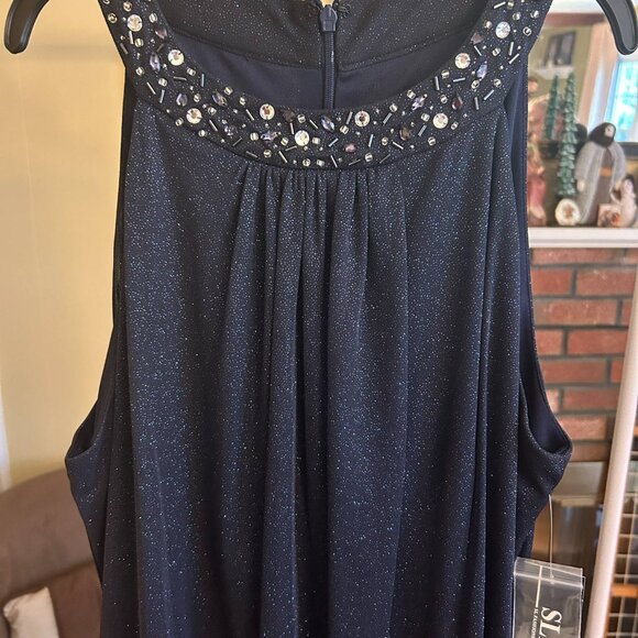 Navy Blue Gown; Size 16P - Picture 2 of 3